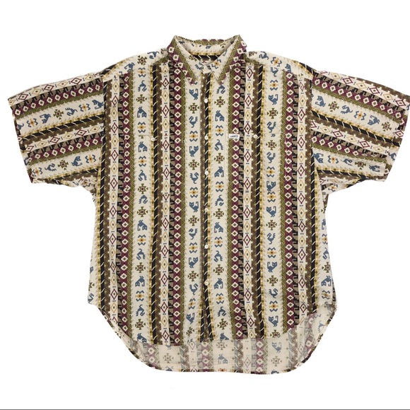 Guess Georges Marciano Button Up Aztec Southwest - Picture 1 of 8